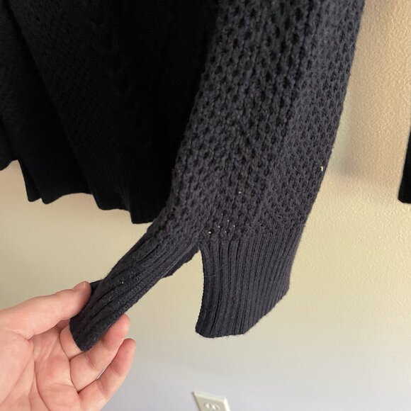 Ann Taylor Loft Women L Navy Blue Mock Neck Long Sleeve Pullover Tunic Sweater - Picture 5 of 11